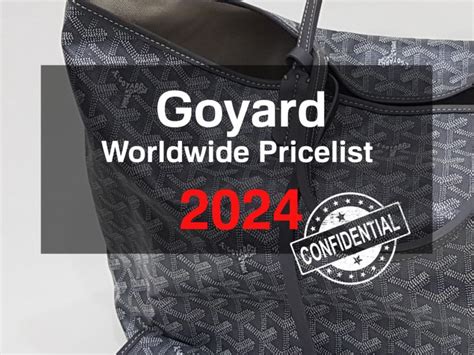 how much is a goyard tote 2018|goyard price list 2024.